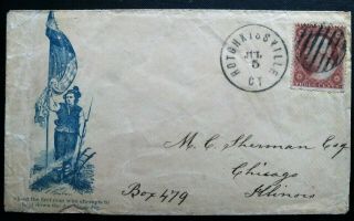 26 Civil War Patriotic - Scarce Farmer,  Flag & Flag In Blue - Looking