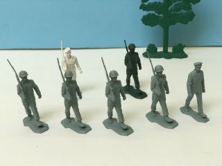 Rare 1960 Marx Military Training Ctr Playset 54mm Light Blue Soldiers W Sailor