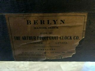 Arthur Pequegnat Mantle Clock 3