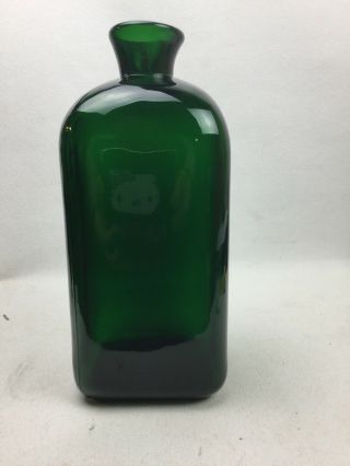 Large Emerald Green Antique Apothecary Bottle Old Medicine 2