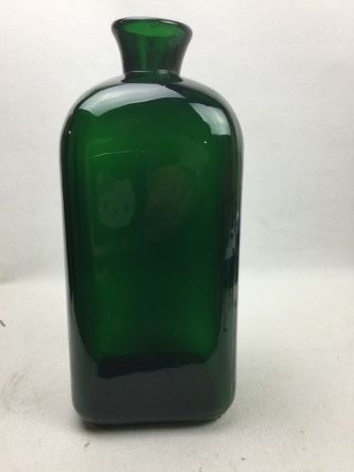 Large Emerald Green Antique Apothecary Bottle Old Medicine 3