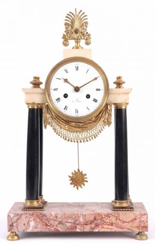 19 C French Mantel Clock 8 Day Striking Brass 10