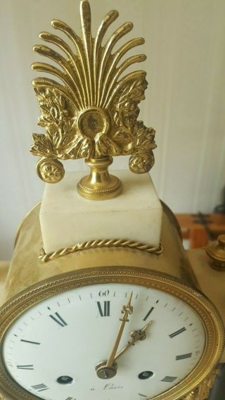 19 C French Mantel Clock 8 Day Striking Brass 4