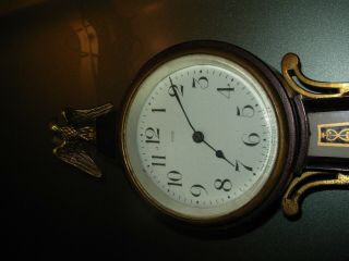 Antique The Haven Clock Co.  Miniature Banjo Wall Clock Mt.  Vernon 16 