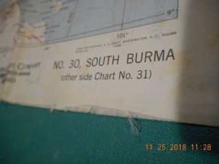 South & North Burma,  Wwii,  Vintage Silk,  Double Sided,  Pilot Escape Map