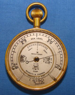 Rare Negretti & Zambra Weather Watch - Pocket Barometer No.  R/105 Circa 1921