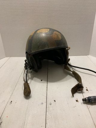 Vintage U.  S.  Military Tank Helmet Headset.
