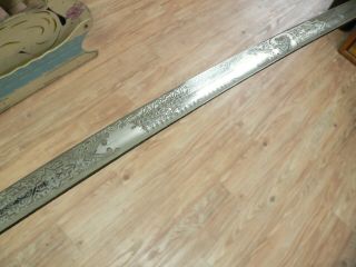 IMPERIAL GERMAN TRAIN BATTALION SWORD WITH TRIPLE ETCH AND ETCHED PANEL 11