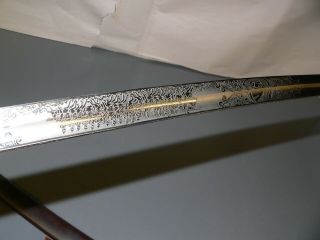 IMPERIAL GERMAN TRAIN BATTALION SWORD WITH TRIPLE ETCH AND ETCHED PANEL 12