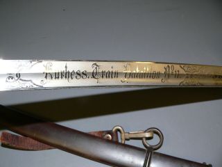 IMPERIAL GERMAN TRAIN BATTALION SWORD WITH TRIPLE ETCH AND ETCHED PANEL 2