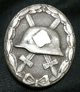 Ww2 German Wwii Silver Wounded Badge Medal Pin War Relic