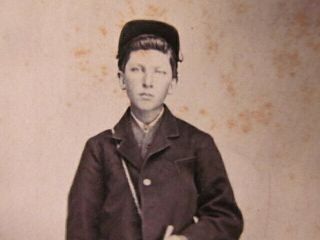 Young Civil War Drummer Boy With Drum Cdv Photograph From A Pennsylvania Album
