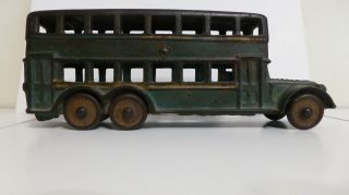 Old Antique Toy Cast Iron Double Decker Bus With Paint