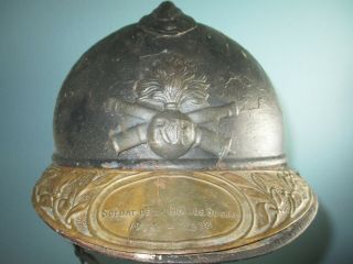 Compl Ww1 French M15 Adrian Helmet Souvenir Plate Casque Stahlhelm Casco 胄 шлем
