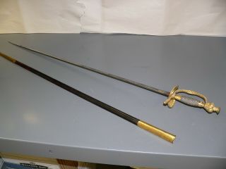 Imperial Pre Wwi Wkc German Court Sword With Scabbard,  Etched Blade