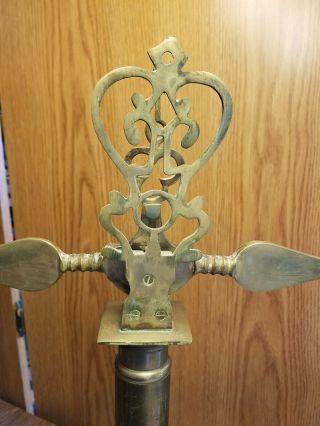 Large Antique Brass Apothecary Scale of Justice White Marble Base 10