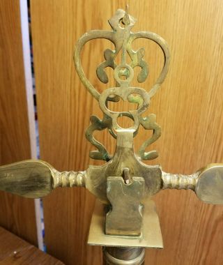 Large Antique Brass Apothecary Scale of Justice White Marble Base 2