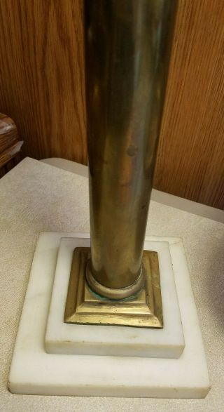 Large Antique Brass Apothecary Scale of Justice White Marble Base 5