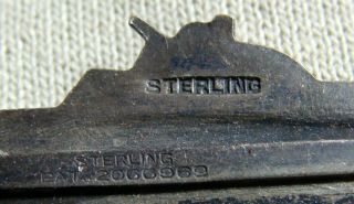 WWII Navy USN pinback PT BOAT Badge pin Sterling Silver pat.  2066969 2.  5 