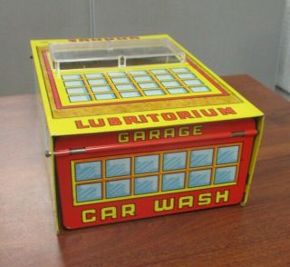 Vintage Marx Tin Litho Minit Car Wash Mid Town Garage Lubritorium No Car