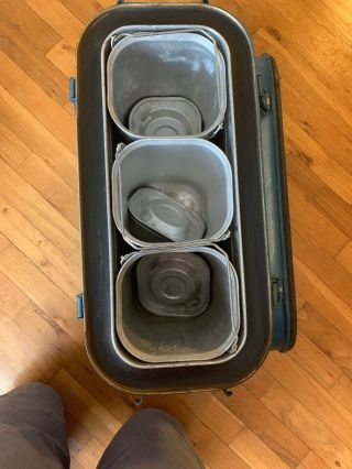 Lasko 1962 US Army Military Metal Insulated Food Container Cooler W/ 3 Inserts 6