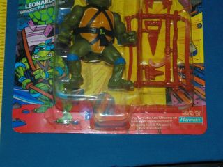 1988 TMNT LEONARDO figure MOC unpunched - 10 back teenage mutant ninja turtle 4