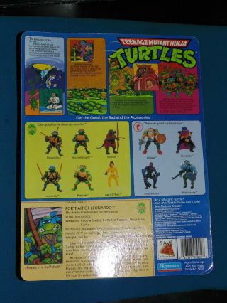 1988 TMNT LEONARDO figure MOC unpunched - 10 back teenage mutant ninja turtle 6