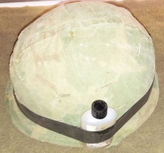 Complete Vietnam M1 Helmet With Cover,  Inner - Tube Band,  And Bug Juice