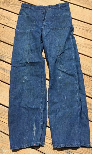 Named Wwii? Korea Usn Us Navy Denim Button Fly Jeans Dungarees