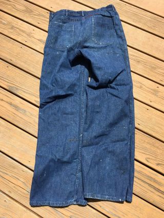 NAMED WWII? Korea USN US NAVY DENIM BUTTON FLY JEANS DUNGAREES 3