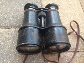 Vintage Antique Chevalier Opticien Paris Binoculars Field Glasses w/Partial Case 3