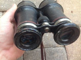 Vintage Antique Chevalier Opticien Paris Binoculars Field Glasses w/Partial Case 7