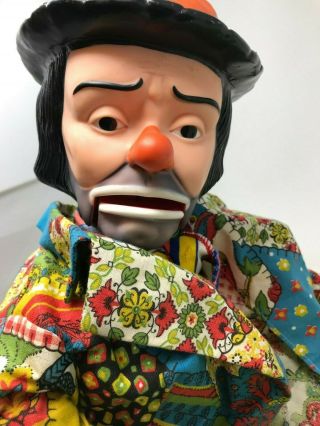 Emmett Kelly Ventriloquist Dummy Doll Marked Juro Novelty Co Clown 30 