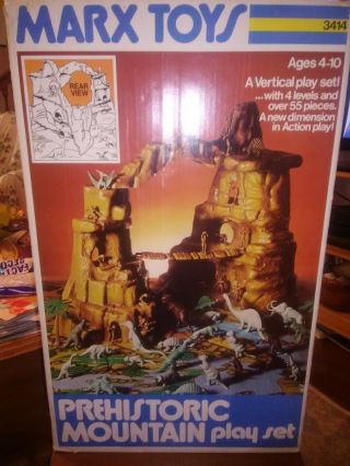 Vintage Marx Prehistoric Mountain Playset " 1975 " 3414