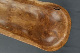 Americana ARTISAN Hand Carved BURL WALNUT Wood Trencher BREAD BOWL Primitive 9