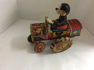 Vintage Mickey Mouse Line MAR Tin Wind Up Toy 1940’s - 50’s Walt Disney Prod. 9