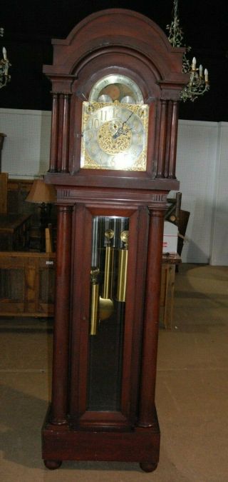 Early 1914 Antique Herschede 9 Tube 95 " Tall Grandfather Clock