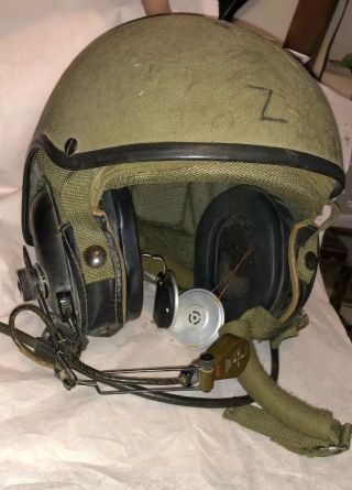 Vintage U.  S.  Military Tank Helmet Gentex Mk - 1697/g Headset