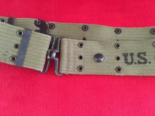 WW2 US Army Web Pistol Belt Khaki RM Co.  1942 3