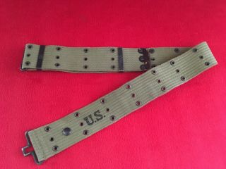 WW2 US Army Web Pistol Belt Khaki RM Co.  1942 4