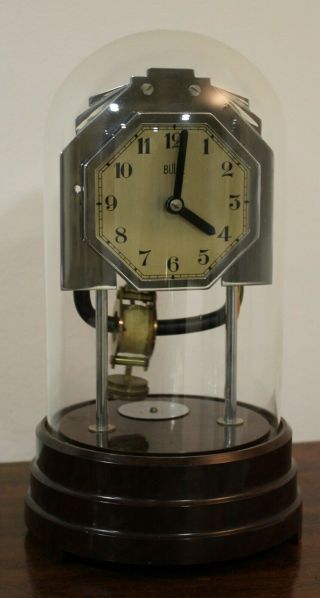 Vintage Bulle Art Deco Electric Clock W/ Dome