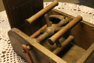 Antique Box Style Tape Loom with Paddle Attached to Warp Beam 5