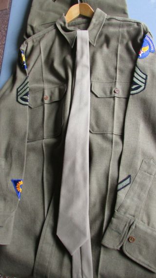 Ww2 Usaaf Uniform Shirt,  Size Medium,  All Wool,  With 2 Pair Trousers And Necktie
