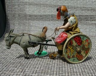 30s Lehmann Germany The Balky Mule Tin Litho Wind - Up Toy -