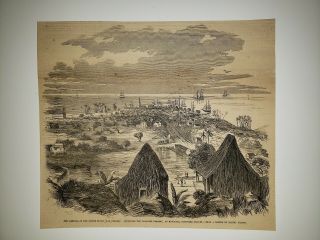 Honolulu Sandwich Islands Civil War War Steamer Ship Japan 1860 Sketch Print