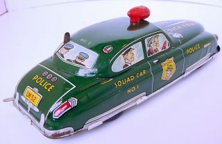 1950s MARX DICK TRACY TIN WIND - UP BATTERY OP POLICE DEPT.  SQUAD CAR NO.  1 3