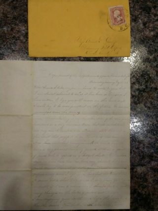 Authentic U.  S.  Civil War Union Soldier Letter Washington D.  C.  1862?