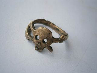 wwII SKULL BONEs Ring SPECIAL Force WW2 Shock Troops BRONZE Trench Art 11