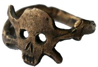 Wwii Skull Bones Ring Special Force Ww2 Shock Troops Bronze Trench Art