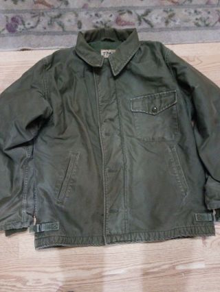 Vintage U.  S.  Navy Jacket Intermediate Cold Weather Size Lg 8492